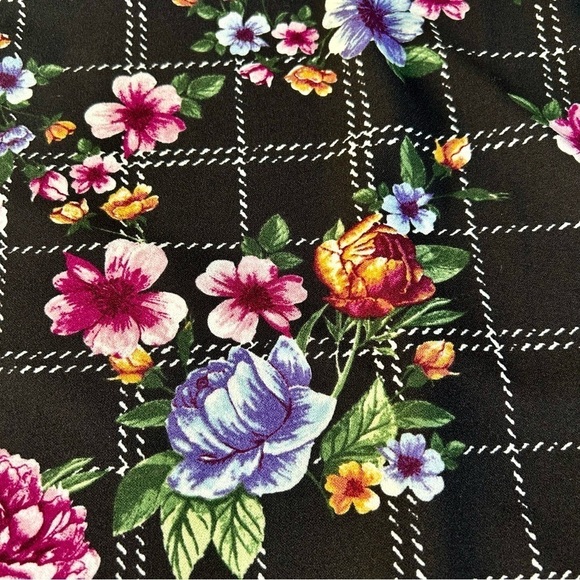 New Vintage A. Byer Halter floral scalloped party flower Y2K mini Dress M - Picture 5 of 7